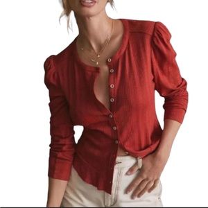 Pilcro Rust Peplum Henley